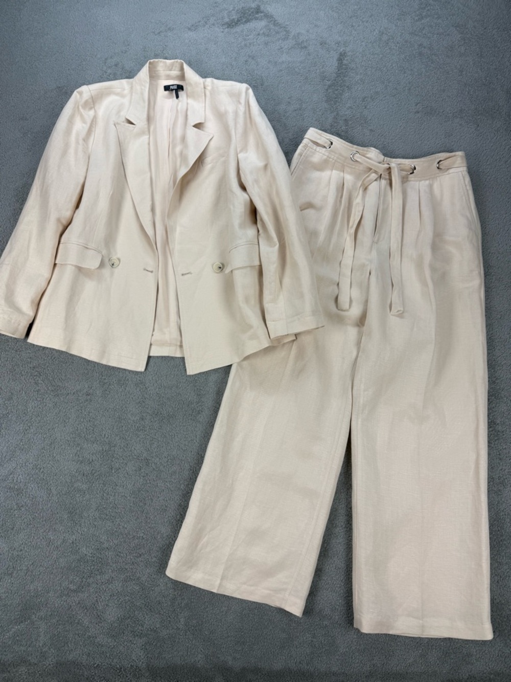 Paige Linen Blend Dawson Blazer And Matching Pant Set